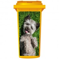 Cute Mixed Breed Puppy Wheelie Bin Sticker Panel